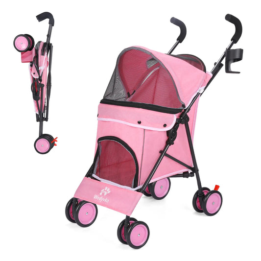 Wedyvko Dog Stroller 4-Wheel With Brakes And Storage For Pets
