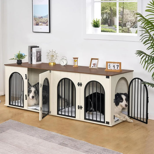 XMSJ Dog Crate Furniture Heavy Duty Kennels With Divider