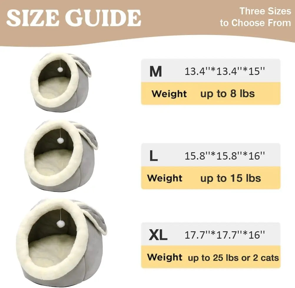 Rabbit Shaped Cat Cave Bed With Hanging Toy Indoor Cats