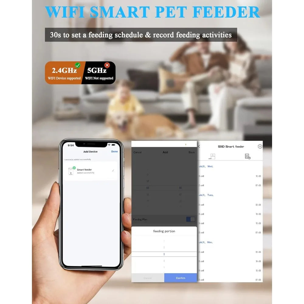 Automatic Cat Feeder With 2 4G WiFi Timed Pet Dispenser