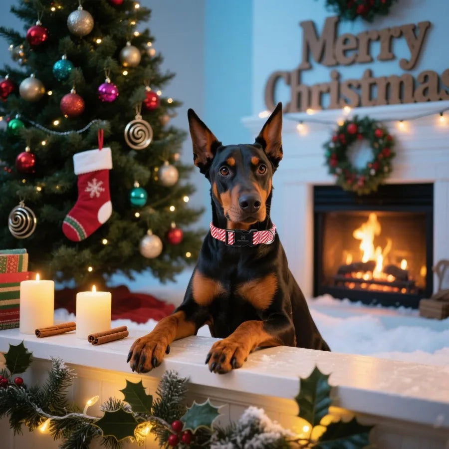 Maca Bates Christmas Dog Collar Stripe For Pups Chihuahua Pitbull