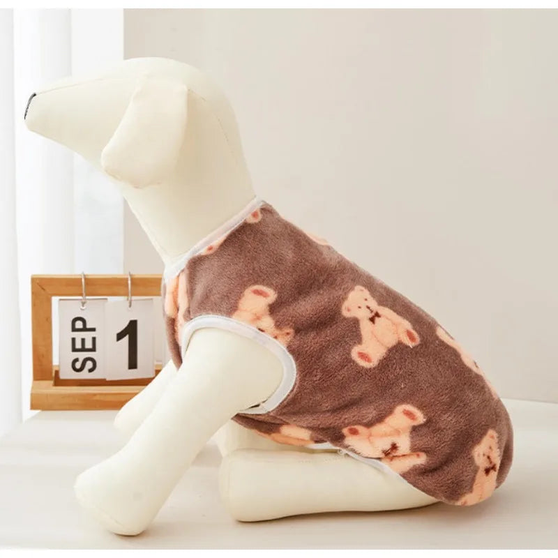 NONECN Flannel Dog Clothes Vest For Small Medium Dogs