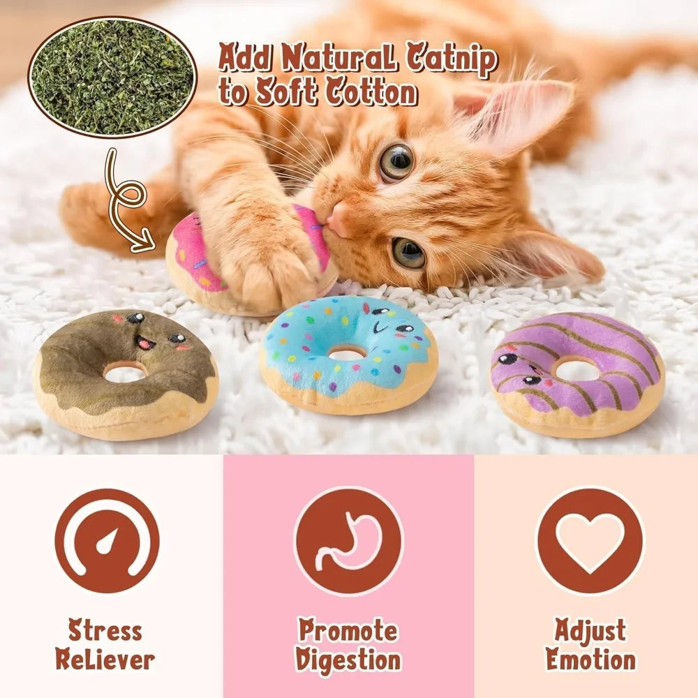 Zhejiang Donut Catnip Toys Kit Indoor Cats Chew Scratch Fun
