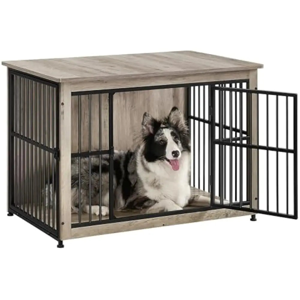 Hign-concerned Heavy Duty Dog Crate Furniture Double Door