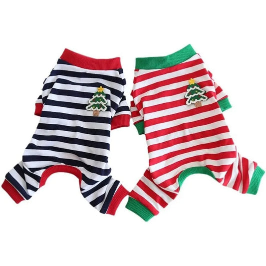 Guangdong Soft Cotton Dog Pajamas All Seasons Striped Jumpsuit