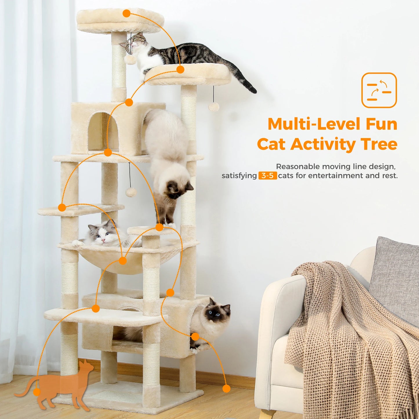 PAWZ Road Large Cat Tree Tower Indoor Cats Sisal Posts