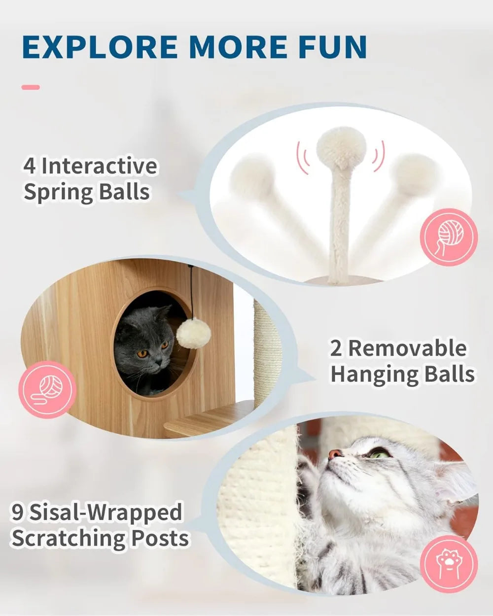 Hign Concerned Modern Cat Tree For Large Cats Wood Tower