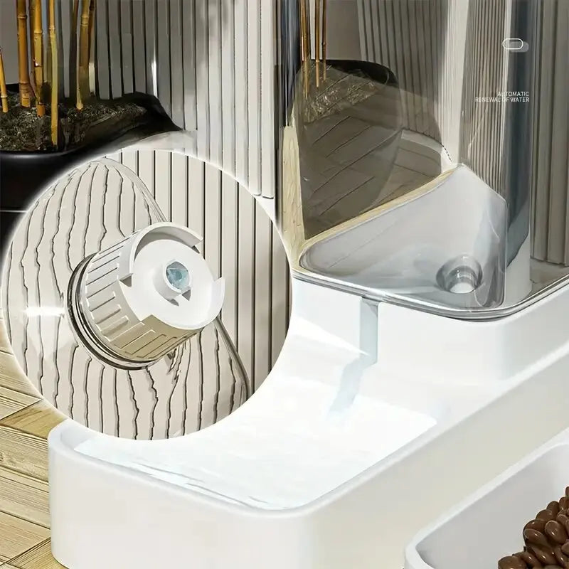 Automatic Dog Feeder And Water Dispenser Set Plastic Gravity