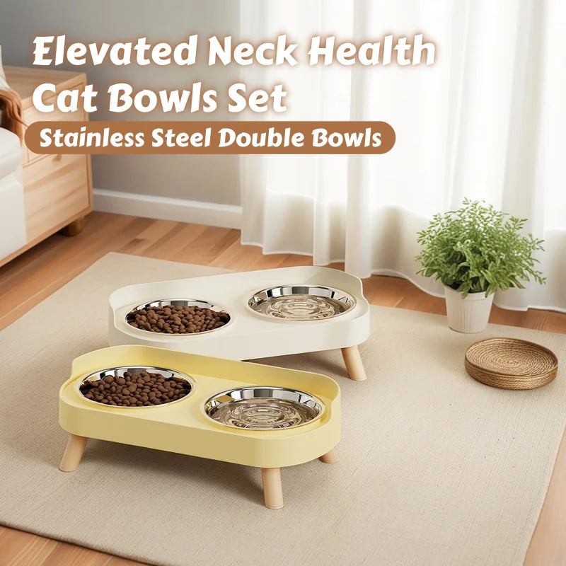 Colorful Elevated Dog Feeder With Dual Stainless Steel Bowls