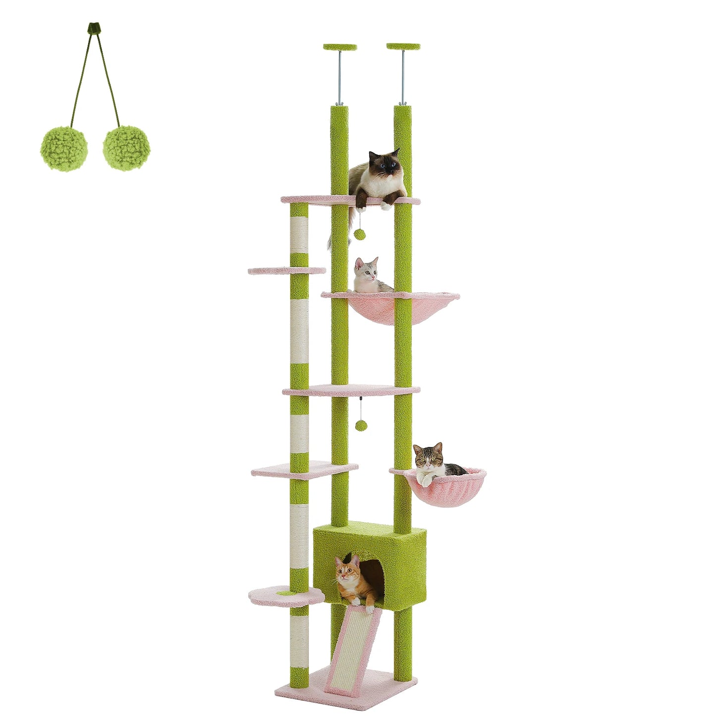 PAWZ Road Floor To Ceiling Cat Tree With Hammock Premium
