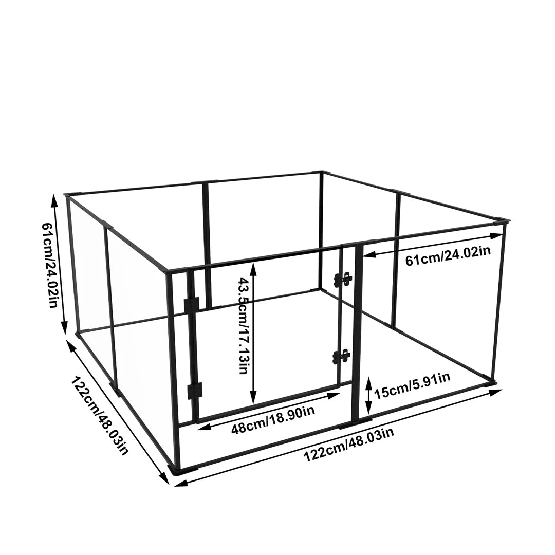 Bingopaw Acrylic 8 Panels Dog Playpen Indoor Exercise Fence