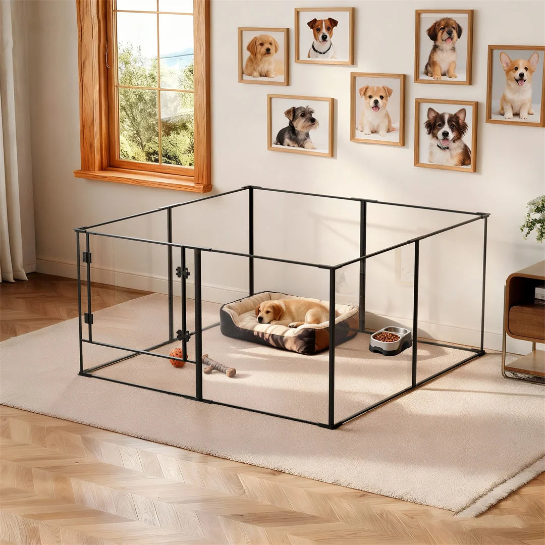 Bingopaw Acrylic 8 Panels Dog Playpen Indoor Exercise Fence