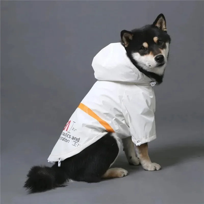 Dog Reflective Raincoat Space Suit Hoodie Pet Coat Apparel