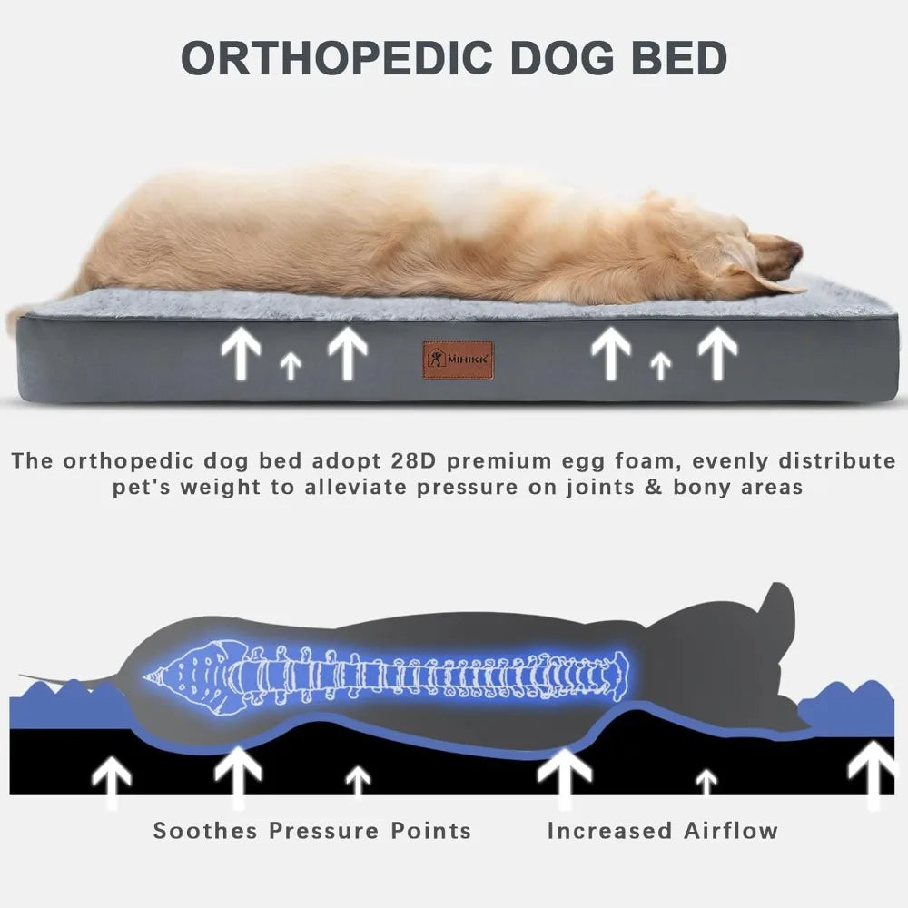 DAFIFY Waterproof Orthopedic Dog Bed With Removable Washable Cover