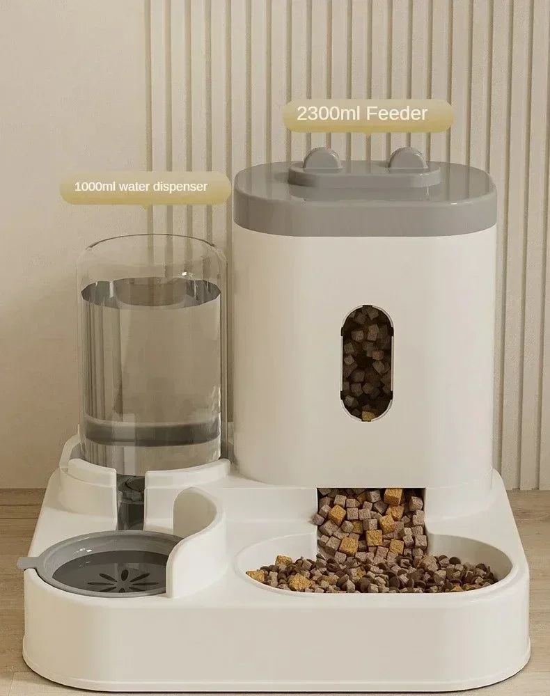 Automatic Feeder Dog Cat Food Bowl With Water Fountain