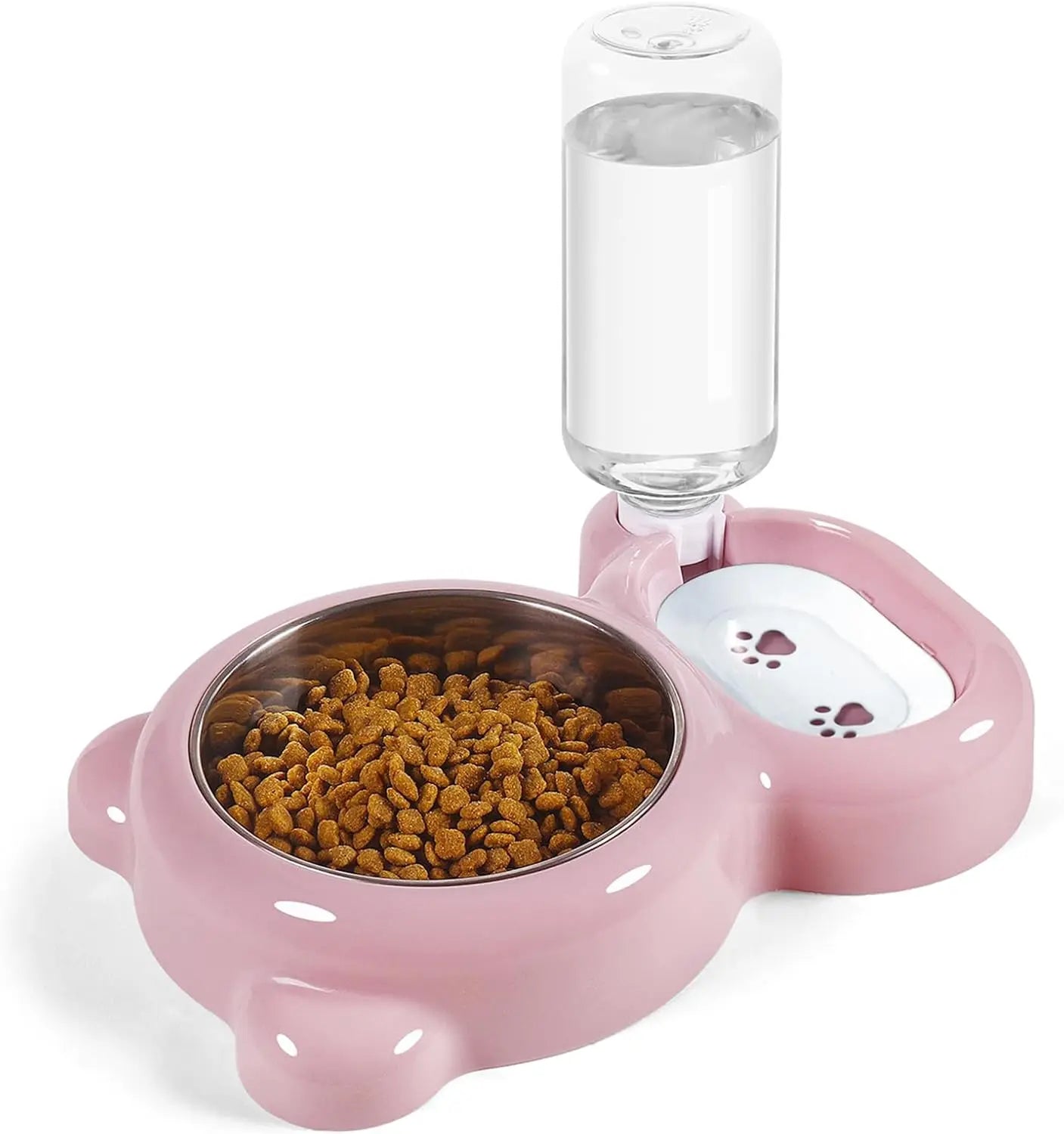 Cat And Small Dog Stainless Bowl Set With Water Dispenser