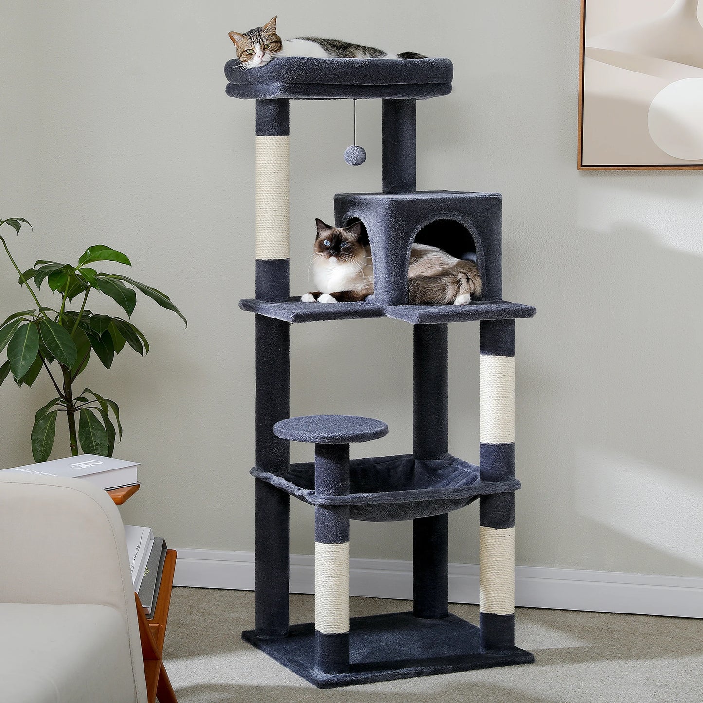 PAWZ Road Cat Tree for Indoor Large Cats with Hammock