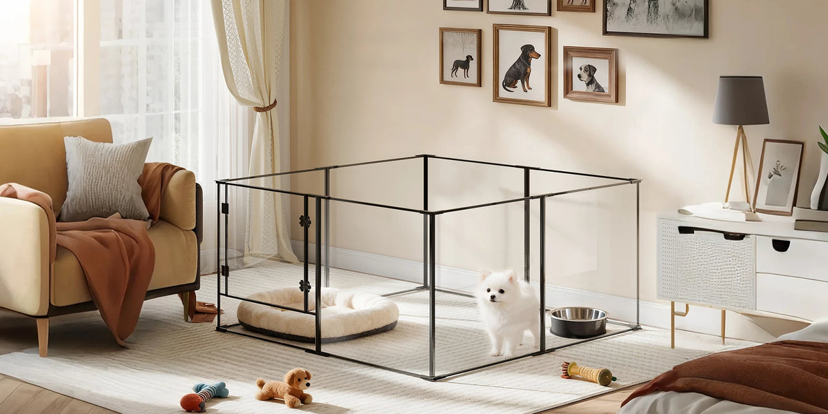 Bingopaw Acrylic 8 Panels Dog Playpen Indoor Exercise Fence