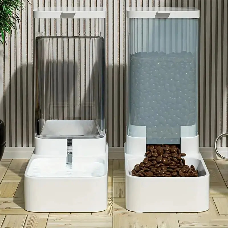 Automatic Dog Feeder And Water Dispenser Set Plastic Gravity