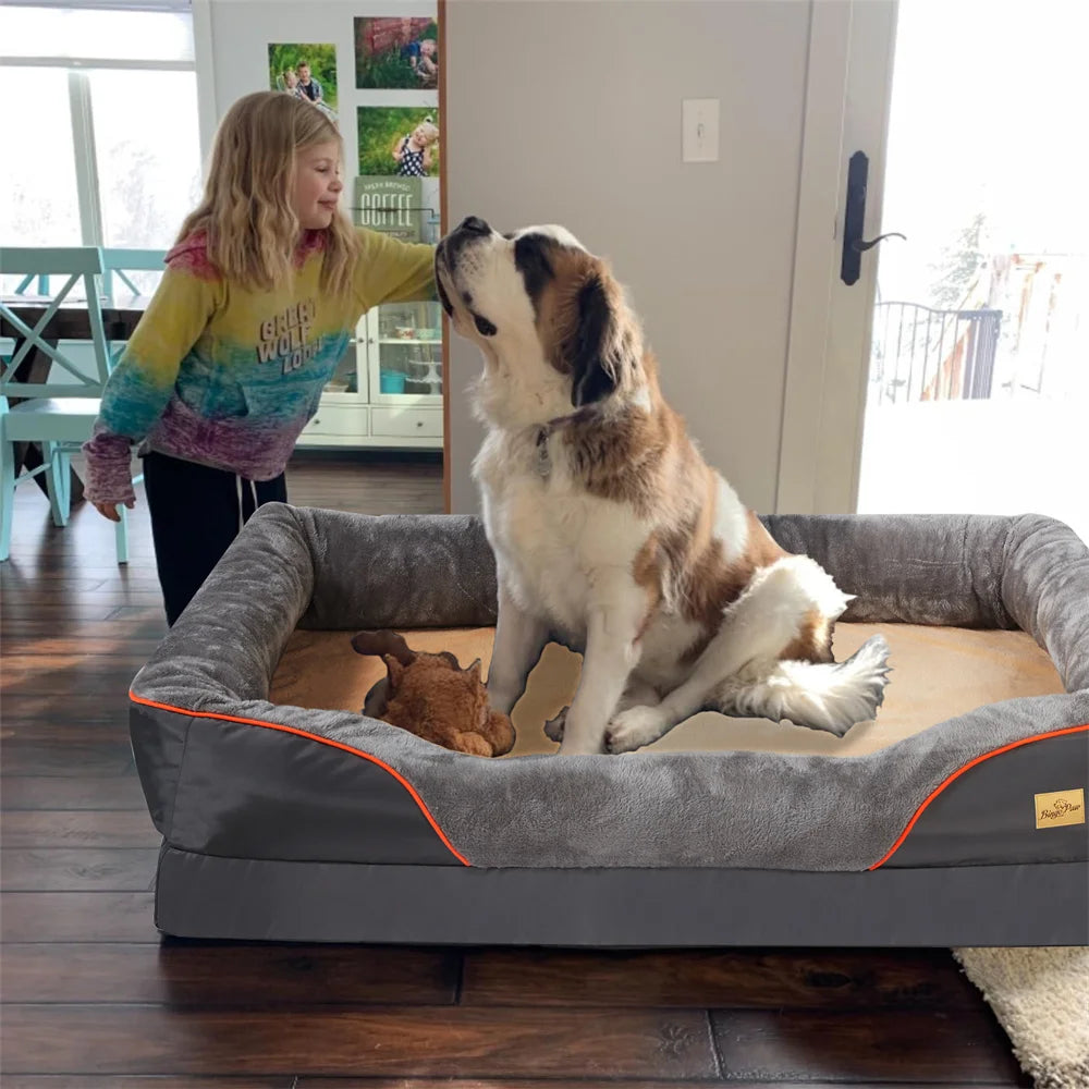 BORWARTCN Orthopedic Memory Foam Dog Bed Sofa Couch