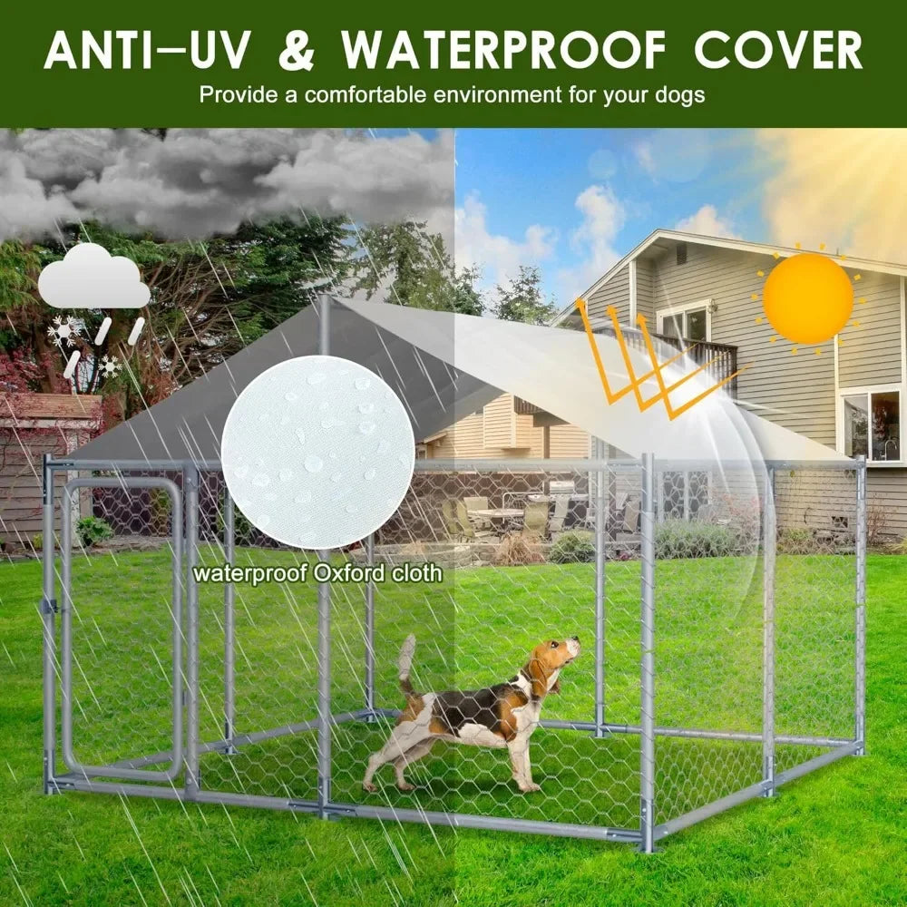 Guangbai Outdoor Large Dog Kennel Enclosure With Roof