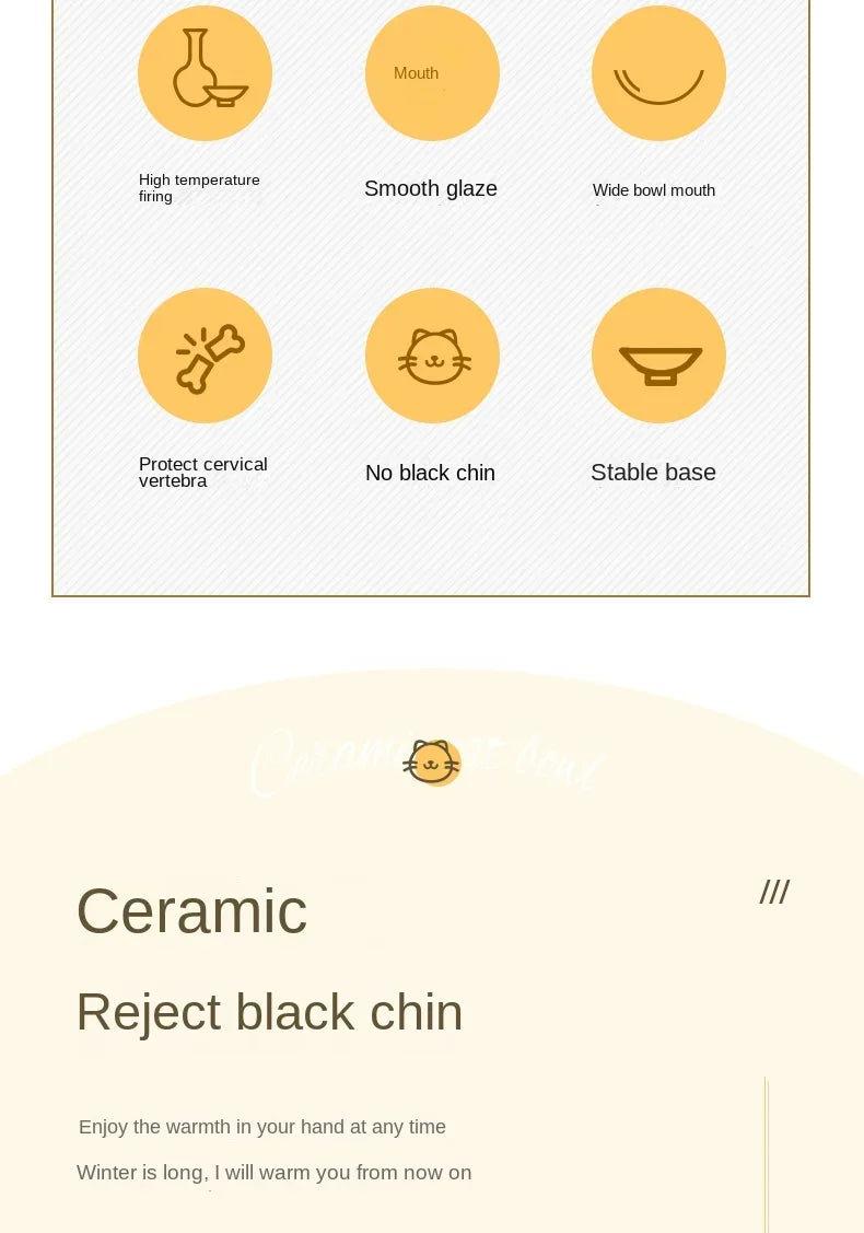 Ceramic Pet Slow Feeder Bowl For Cats And Small Dogs