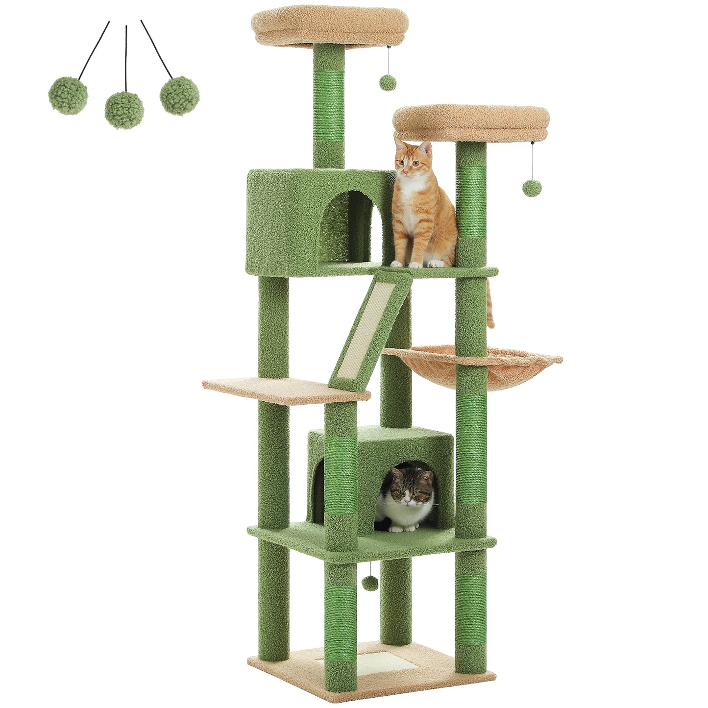 PAWZ Road Deluxe Cat Tree With Plush Condo Scratching Posts