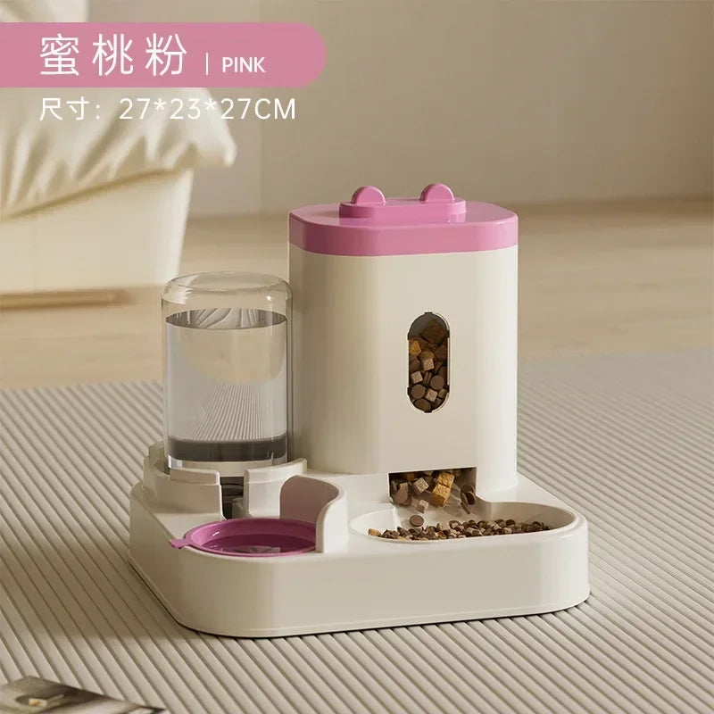 Automatic Feeder Dog Cat Food Bowl With Water Fountain