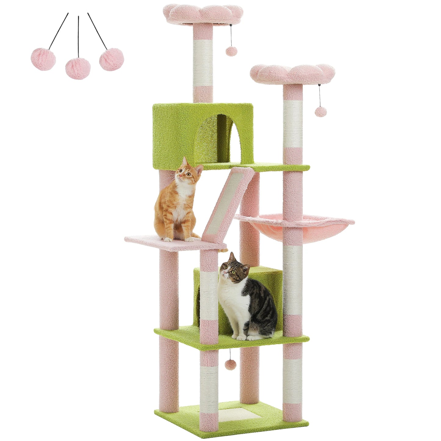 PAWZ Road Deluxe Cat Tree With Plush Condo Scratching Posts