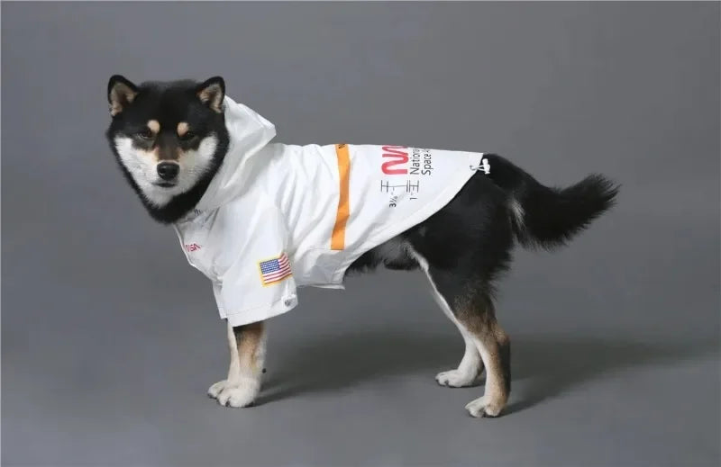 Dog Reflective Raincoat Space Suit Hoodie Pet Coat Apparel