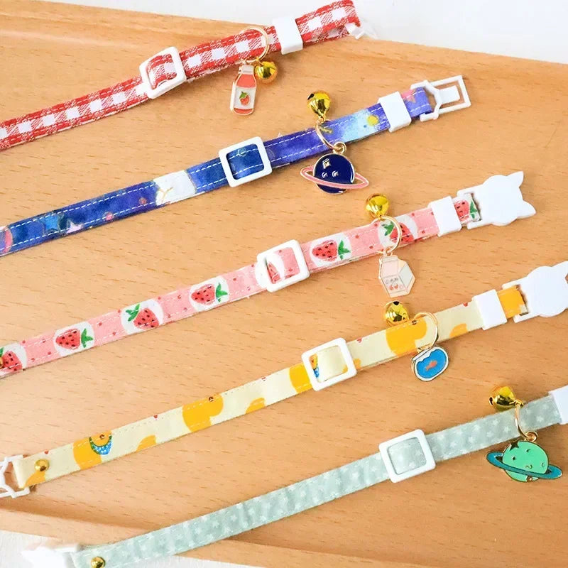 Feature Adjustable Cat Collar With Bell Engraved ID Tag