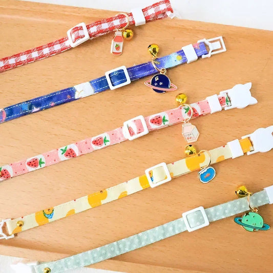 Feature Adjustable Cat Collar With Bell Engraved ID Tag