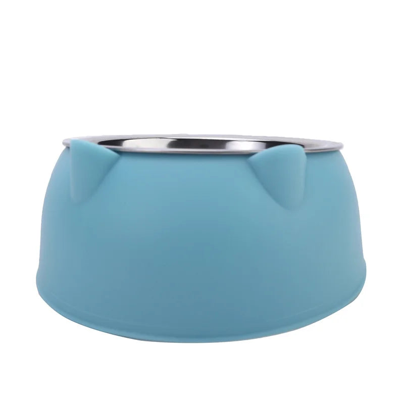 Creative Inclined Stainless Steel Cat Food And Water Feeder For Puppies