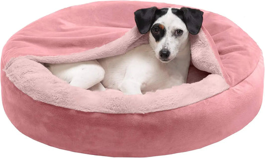 Cozy Hooded Velvet Pet Bed For Small Dogs And Cats