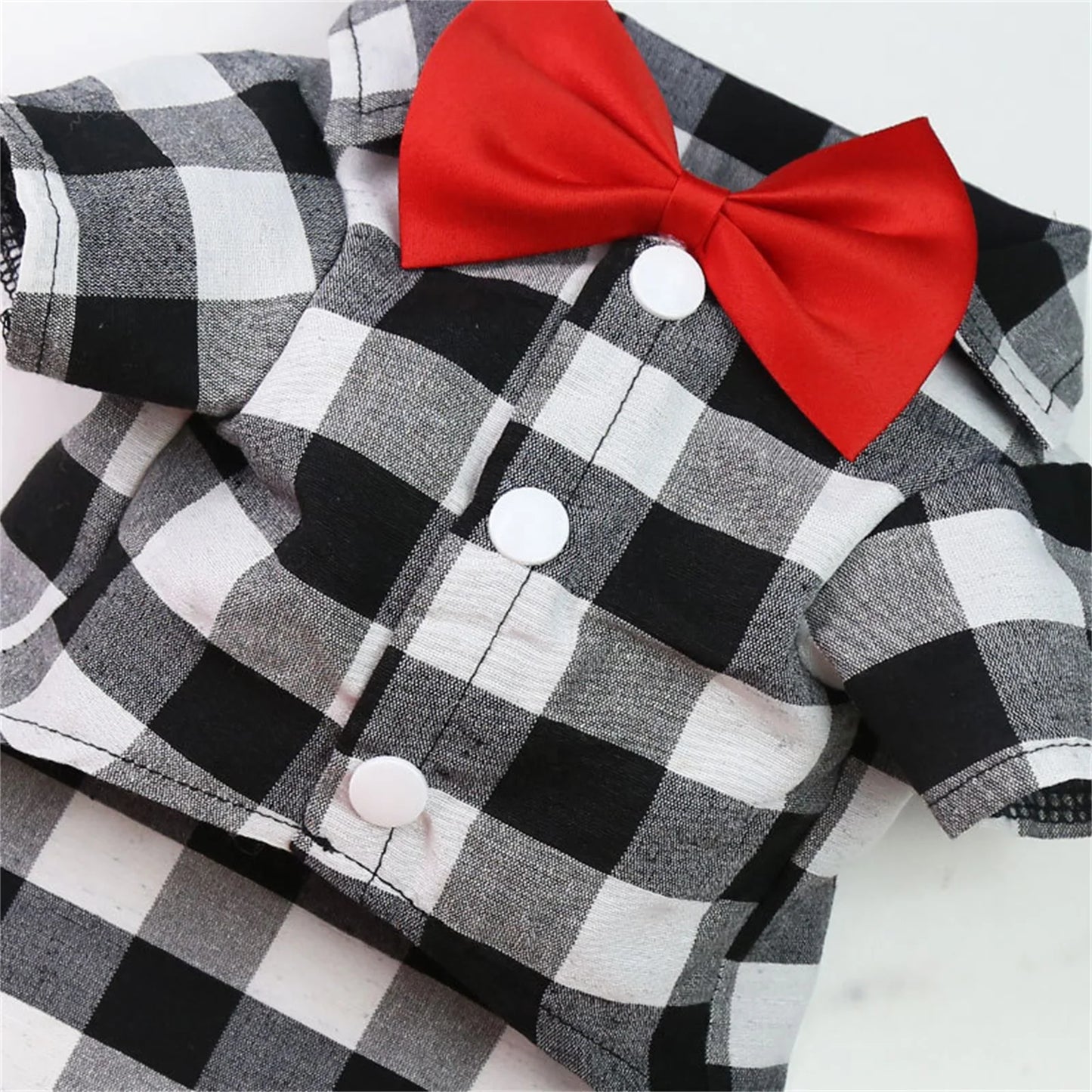 Plaid Pet Formal Suit For Dogs And Cats Tie Vest Costume