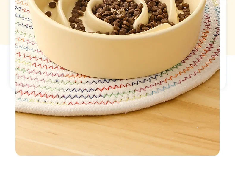 Ceramic Pet Slow Feeder Bowl For Cats And Small Dogs