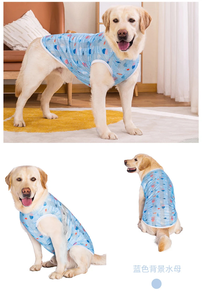 Summer Cooling Dog Vest Breathable Mesh Sleeveless Shirt
