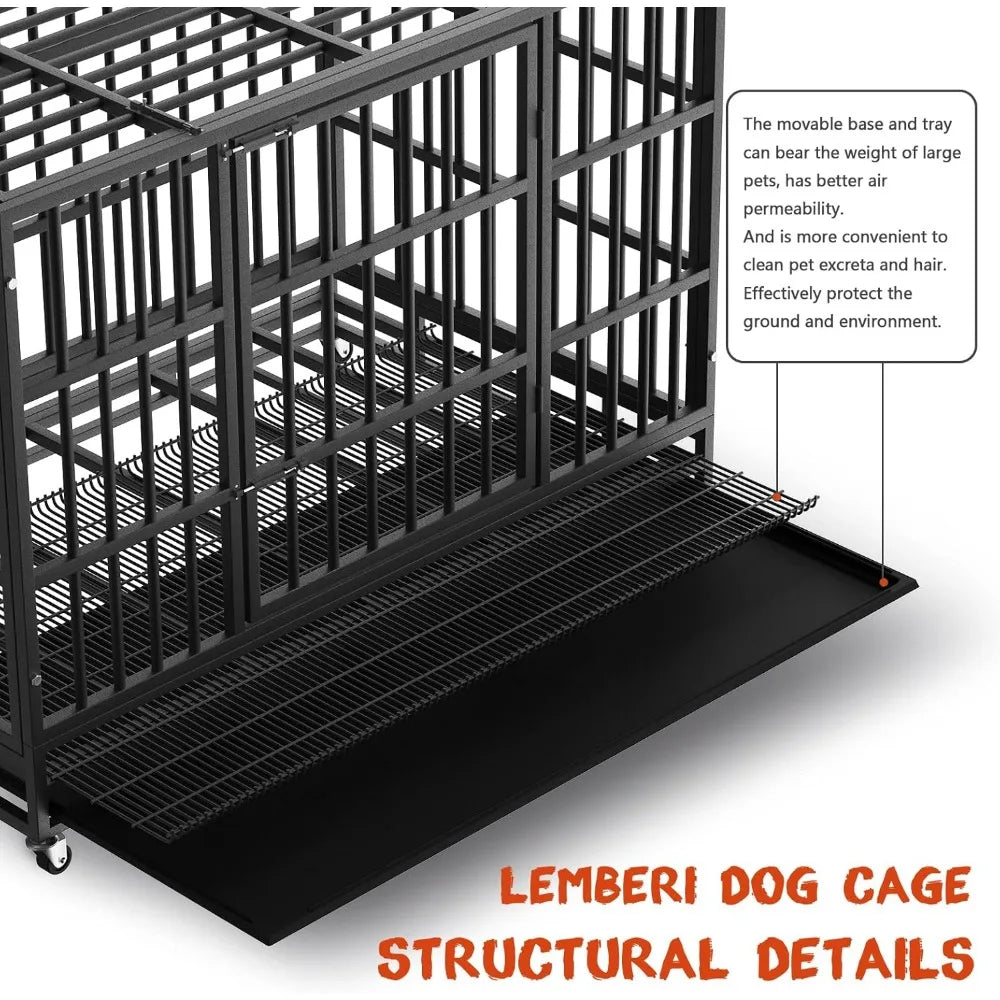 RBX Heavy Duty Rugged Dog Crate With Lockable Wheels