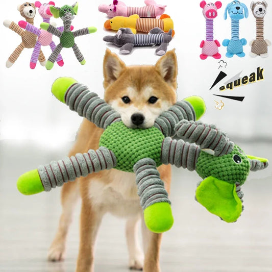 Indestructible Dog Squeaky Plush Toy for Training and Chewing