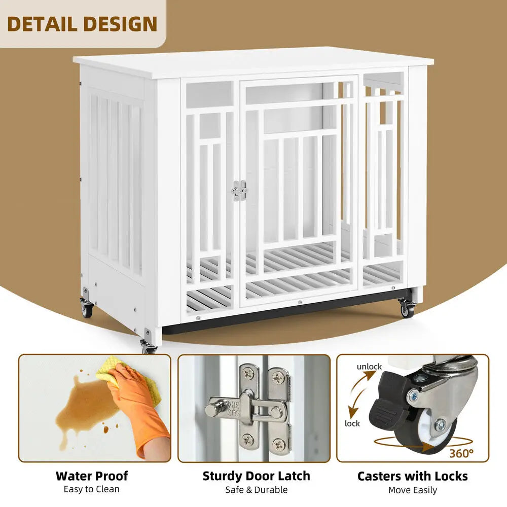 Hign-concerned Heavy Duty Dog Crate Kennel With End Table
