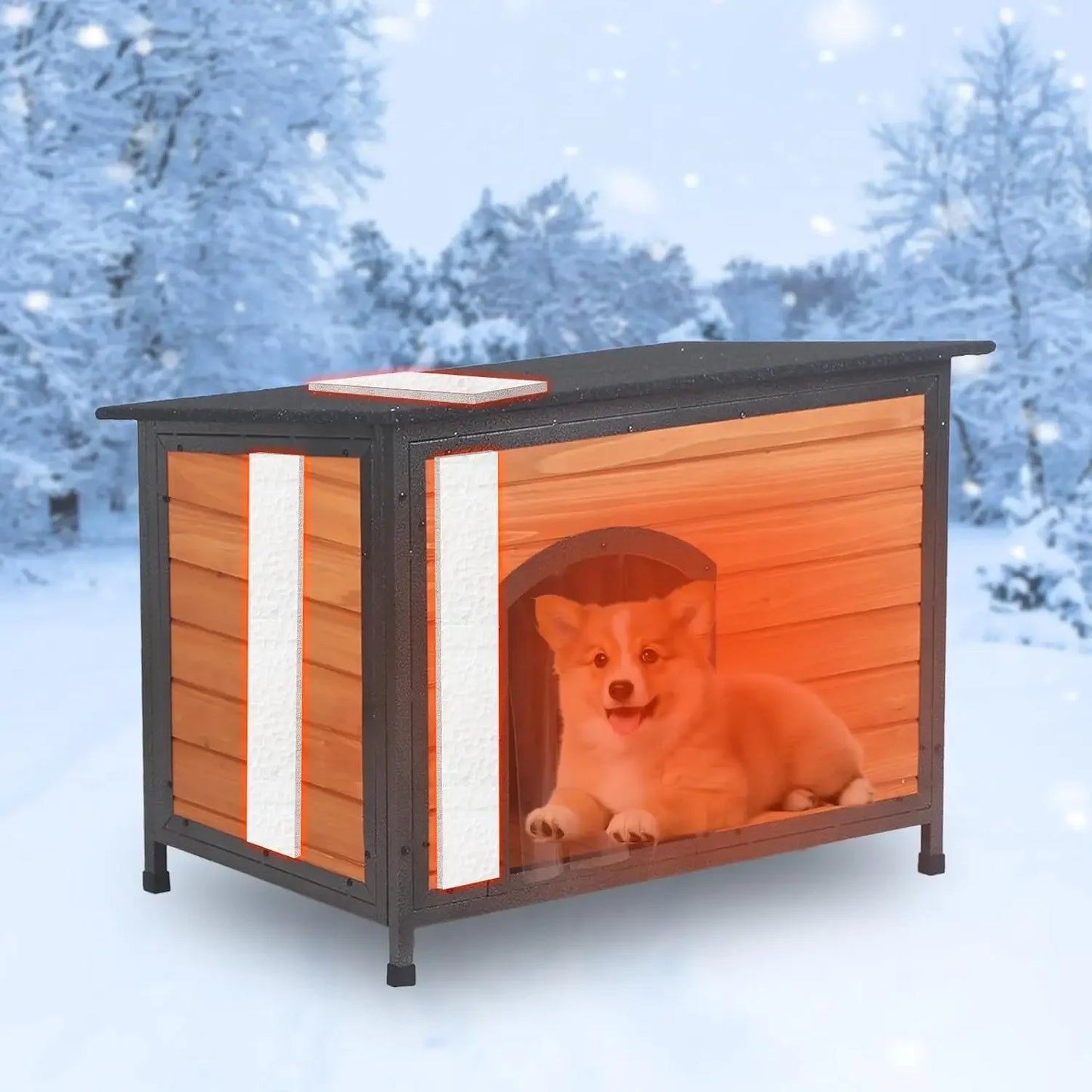 ZHUXIANG Weatherproof Chew Proof Outdoor Dog Kennel