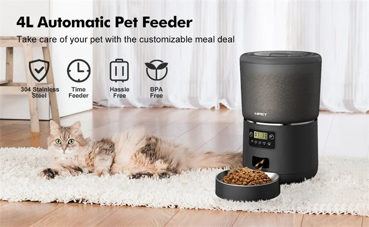 NPET Automatic Smart Pet Feeder for MultiPet Homes with App