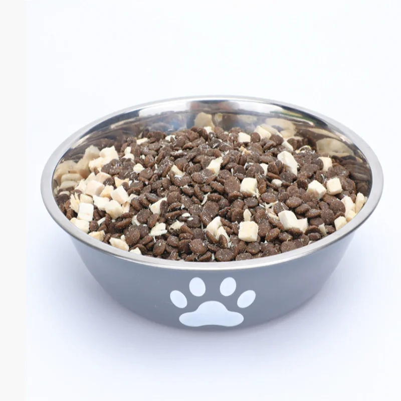 Large Capacity Stainless Steel Dog Food Bowl Anti Knock