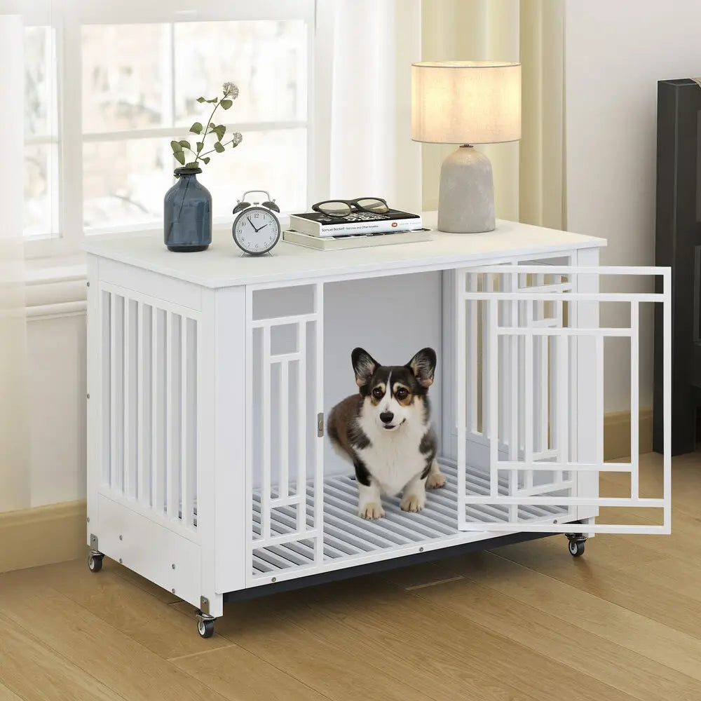 Hign-Concerned Heavy Duty Dog Crate Kennel Removable Tray