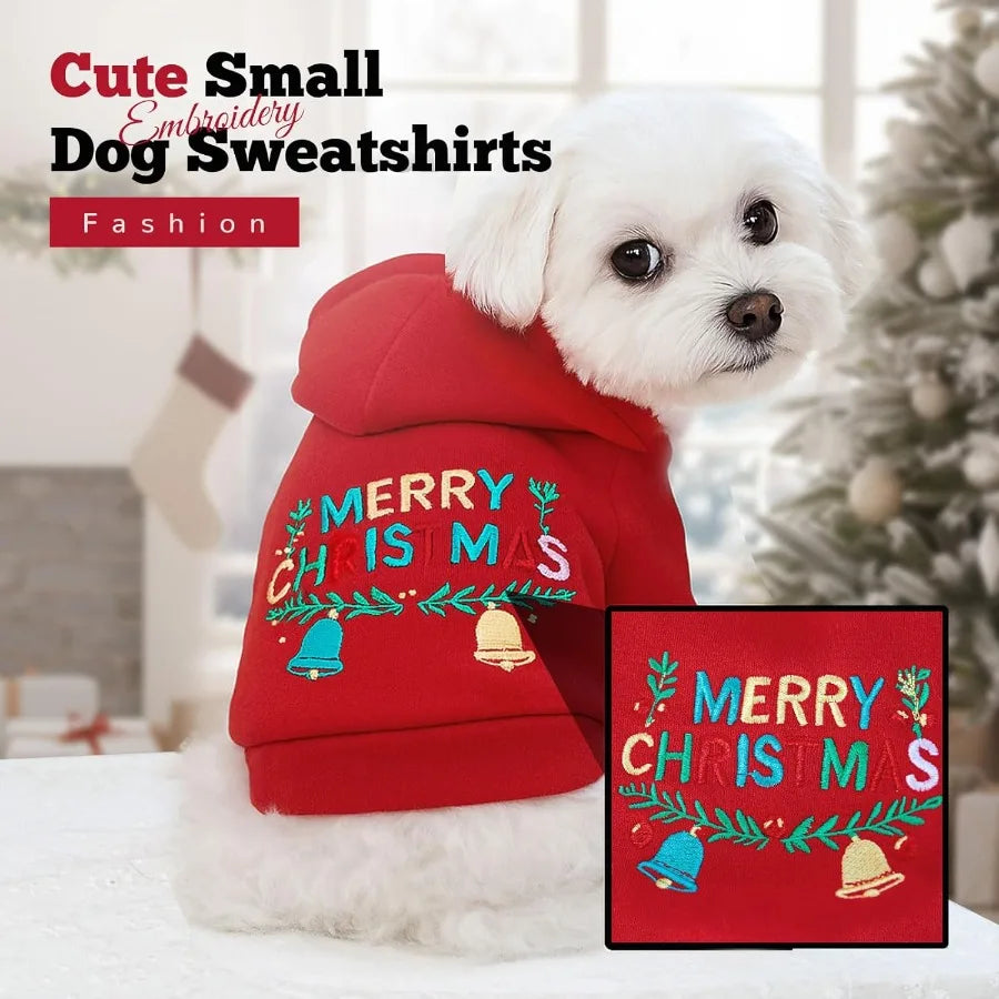High-Concerned Christmas Hoodie for Dogs Fleece Sweater
