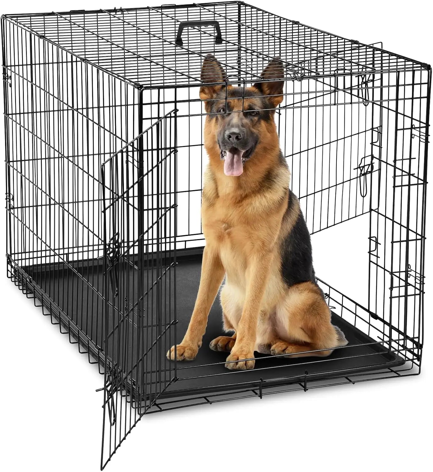 Leakproof Folding Metal Wire Dog Cage For Indoor Outdoor Travel