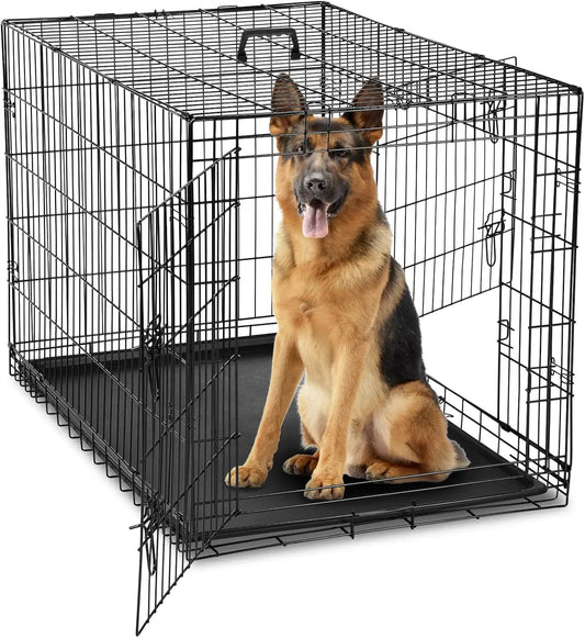 Leakproof Folding Metal Wire Dog Cage For Indoor Outdoor Travel