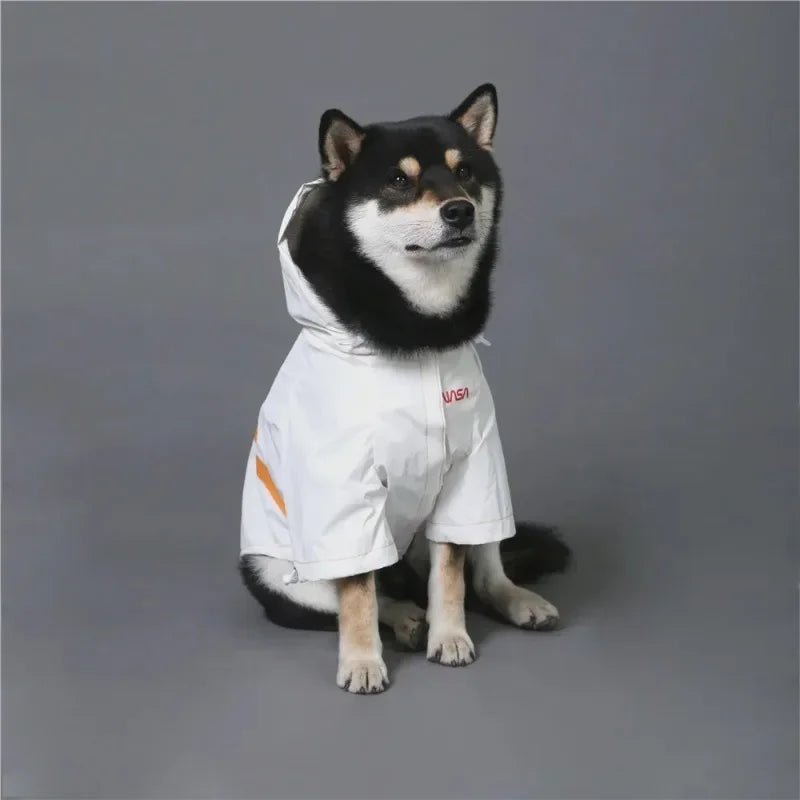 Dog Reflective Raincoat Space Suit Hoodie Pet Coat Apparel