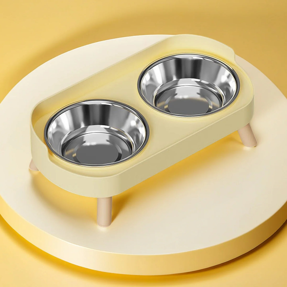 Colorful Elevated Dog Feeder With Dual Stainless Steel Bowls