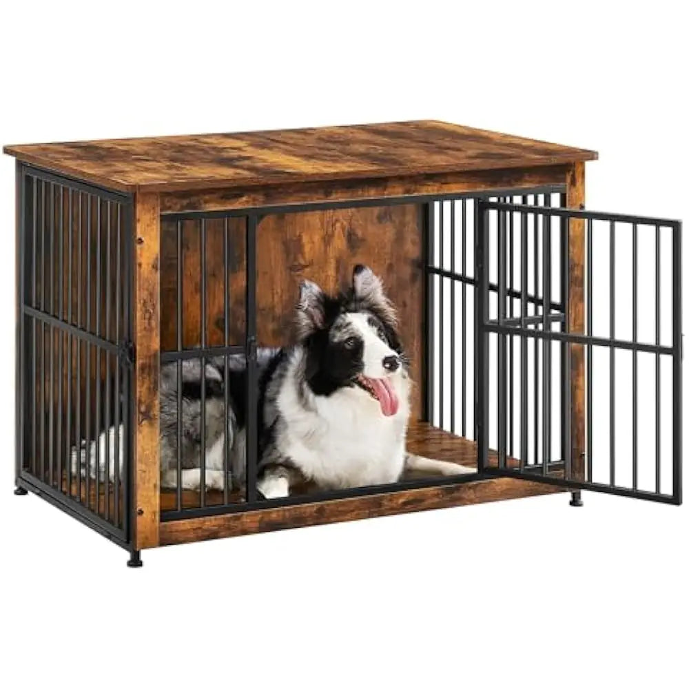 Hign-concerned Heavy Duty Dog Crate Furniture Double Door